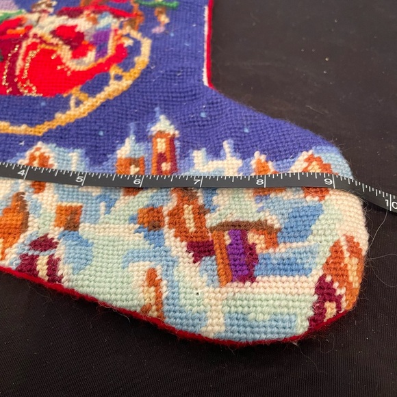 Vtg Bucilla TO ALL A GOODNIGHT Santa Sleigh Christmas Stocking Personalized PAUL - Picture 6 of 6